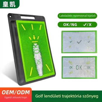Golf ütő edző matrac pályaszerű mintával és paillettes díszítéssel