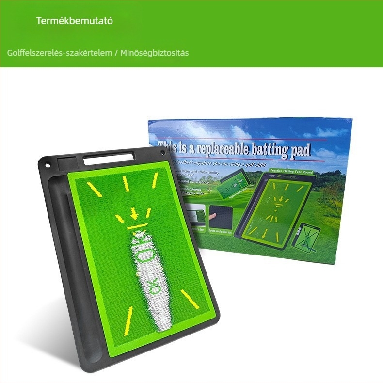 Golf ütő edző matrac pályaszerű mintával és paillettes díszítéssel