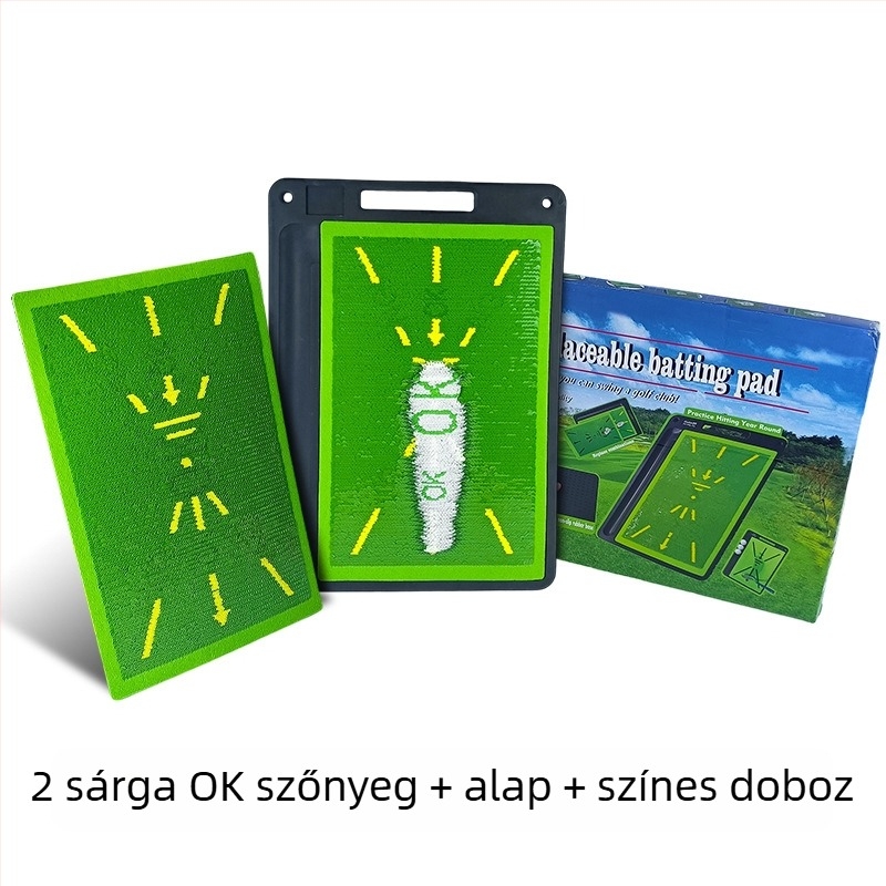 Golf ütő edző matrac pályaszerű mintával és paillettes díszítéssel