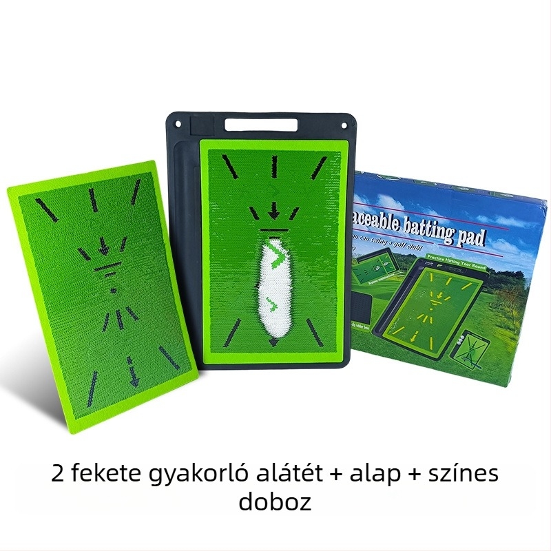 Golf ütő edző matrac pályaszerű mintával és paillettes díszítéssel