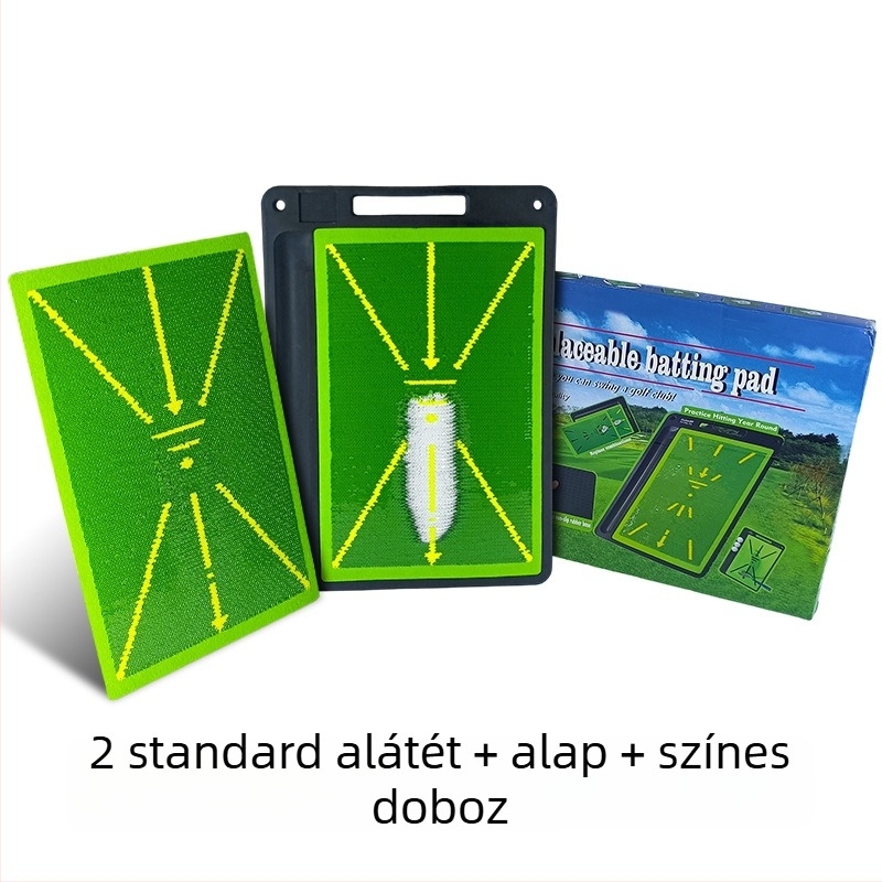 Golf ütő edző matrac pályaszerű mintával és paillettes díszítéssel