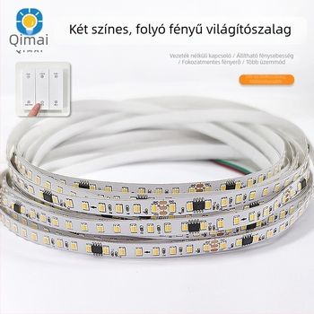 2835 LED szalag kétféle színhőmérséklettel, folyó fény és chase effektus, háromszínű fényváltás, 24V alacsony feszültség, beltéri mennyezeti világítás esküvői teremhez