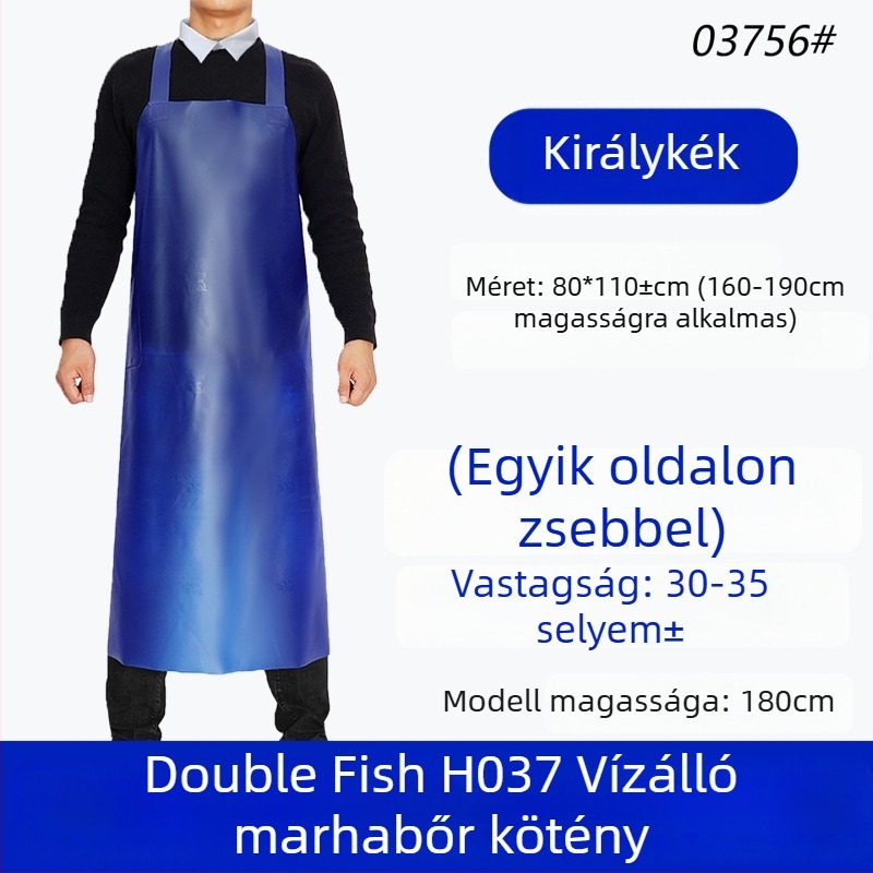 PVC kötény konyhai és halkezelési célokra, vízálló, olaj- és folttűrő, ujjatlan munkaruházat