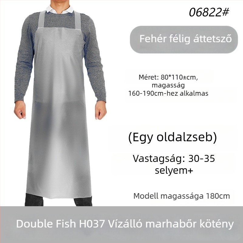 PVC kötény konyhai és halkezelési célokra, vízálló, olaj- és folttűrő, ujjatlan munkaruházat