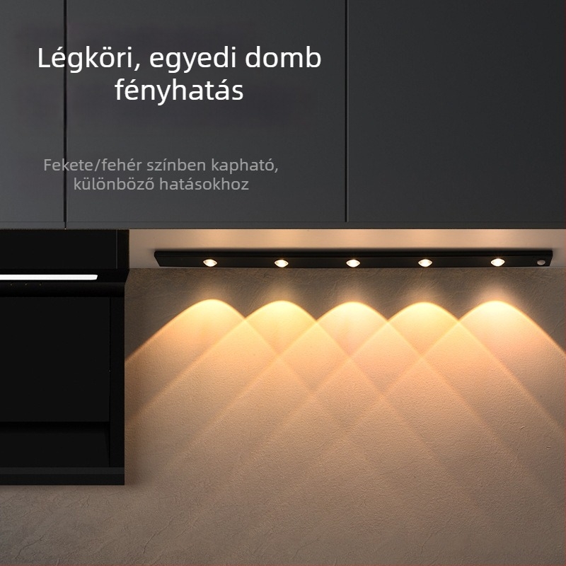 LED intelligens mozgásérzékelős világítás borospincehez és gardróbhoz, hangulatvilágítás, újratölthető szekrényvilágító szalag