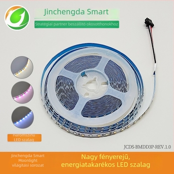 12V-os LED-szalag, 2835-ös, háromszínű, 120 LED-del, 8 mm széles, smink-tükör és vitrin világítására