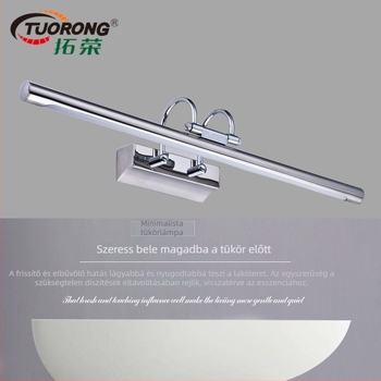 Tuorong rozsdamentes acél LED tükörvilágítás fürdőszobába és szállodákba – modern minimál stílusú falikar