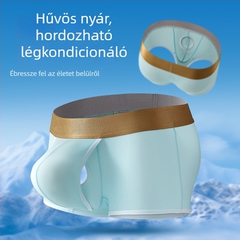 Férfi Ice Silk boxeralsó, középmagas derék, egyszínű, lélegző és gyorsan száradó