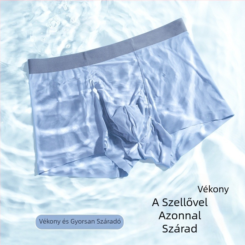 Pluszméretű nyári ultravékony Ice Silk férfi boxeralsó