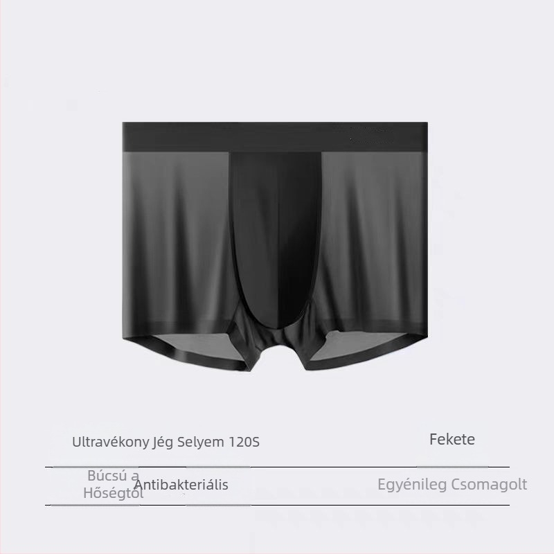 Pluszméretű nyári ultravékony Ice Silk férfi boxeralsó