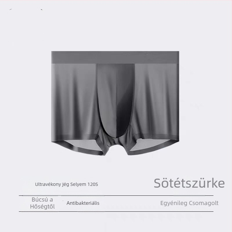 Pluszméretű nyári ultravékony Ice Silk férfi boxeralsó