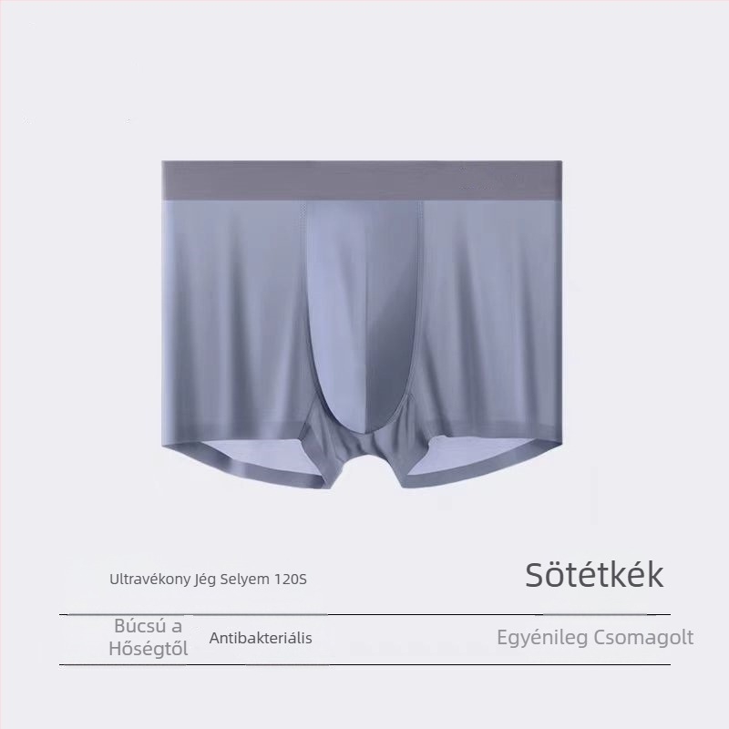 Pluszméretű nyári ultravékony Ice Silk férfi boxeralsó