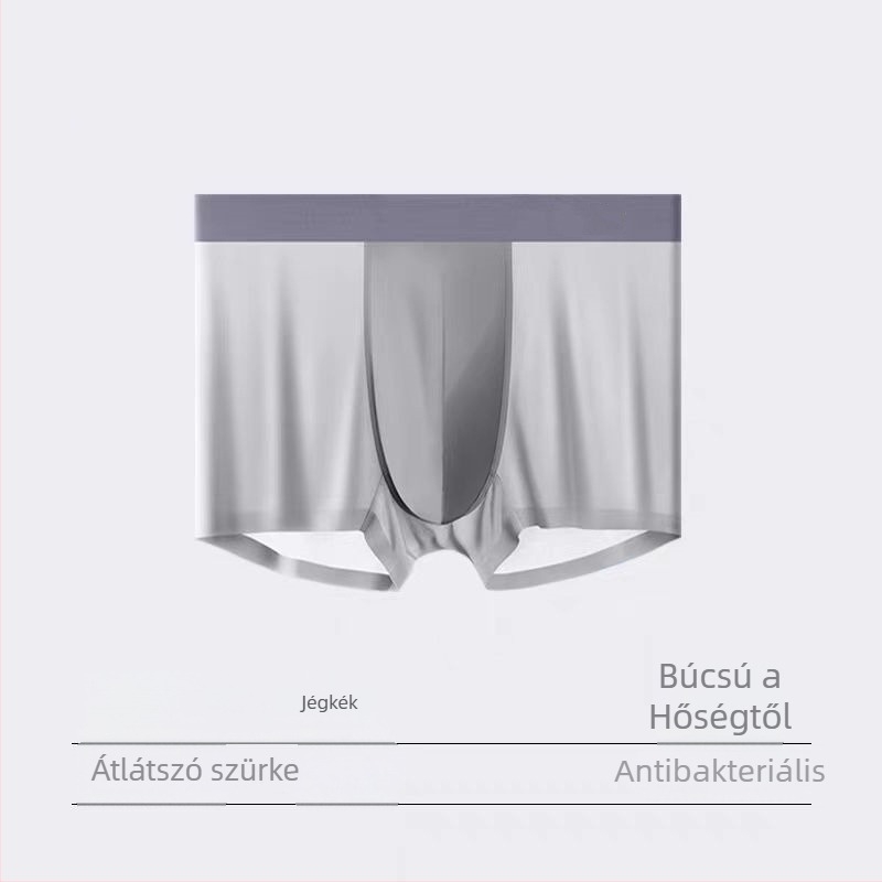 Pluszméretű nyári ultravékony Ice Silk férfi boxeralsó