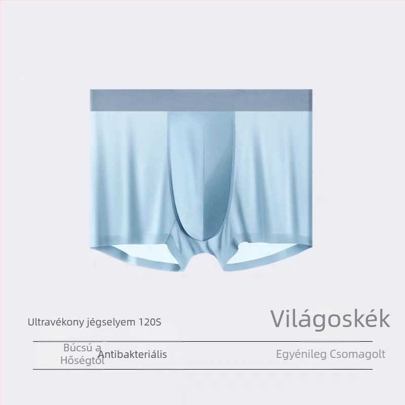 Pluszméretű nyári ultravékony Ice Silk férfi boxeralsó