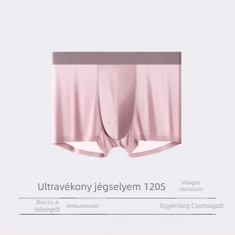 Pluszméretű nyári ultravékony Ice Silk férfi boxeralsó