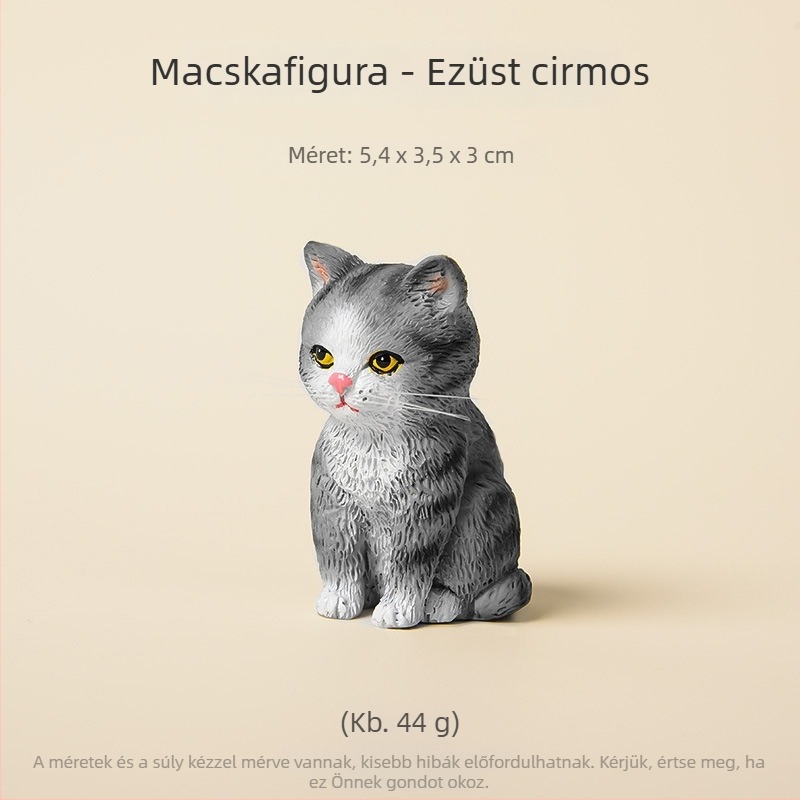 Narancsos cirmos macska mini díszfigura rezinból, íróasztalhoz és autóba