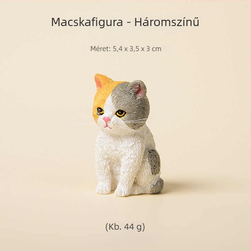Narancsos cirmos macska mini díszfigura rezinból, íróasztalhoz és autóba