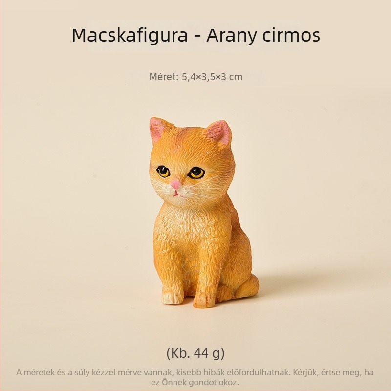 Narancsos cirmos macska mini díszfigura rezinból, íróasztalhoz és autóba