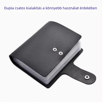 Koreai stílusú kártyatartó, uniszex, több kártyatartó rekesz, minimalistikus kialakítás, nagy kapacitás, 60 kártyahely, demagnetizáció elleni védelem