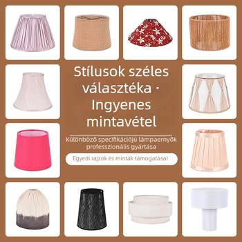 Kör alakú lenvászon lámpabura asztali lámpához, éjjeli lámpához és állólámpához — levehető textil árnyékoló