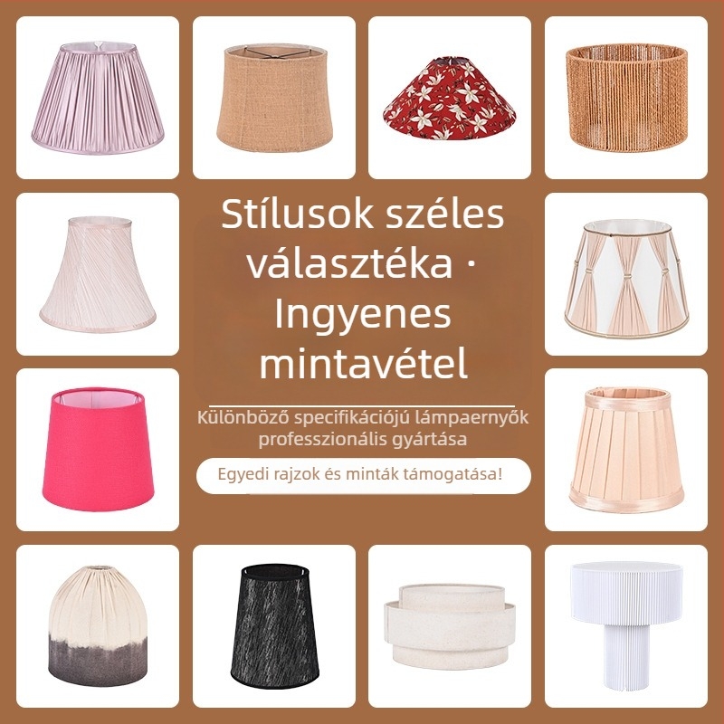 Kör alakú lenvászon lámpabura asztali lámpához, éjjeli lámpához és állólámpához — levehető textil árnyékoló