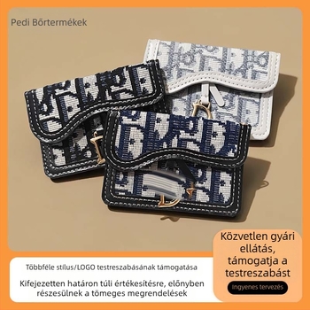Pedica női kártyatartó, vékony mini pénztárca, minimalistikus luxus stílus, kompakt érme- és aprópénz rekesz