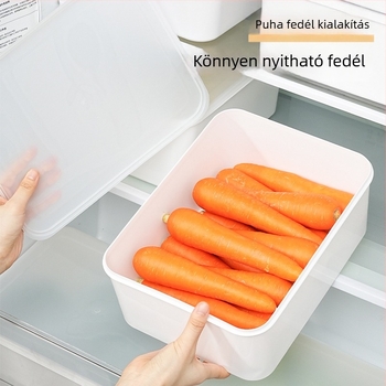 Háztartási hűtő- és fagyasztó tároló doboz, gyümölcs- és zöldség rendező fedéllel, porálló kivitel