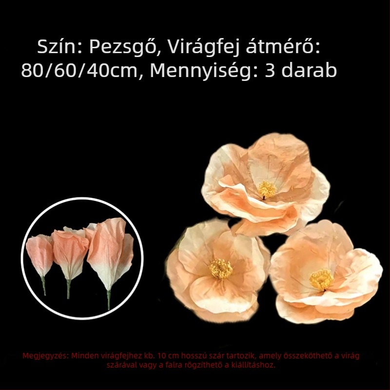 Nagy méretű papírvirág színpadi dekoráció kirakatokhoz és kültéri díszítéshez – művirágok