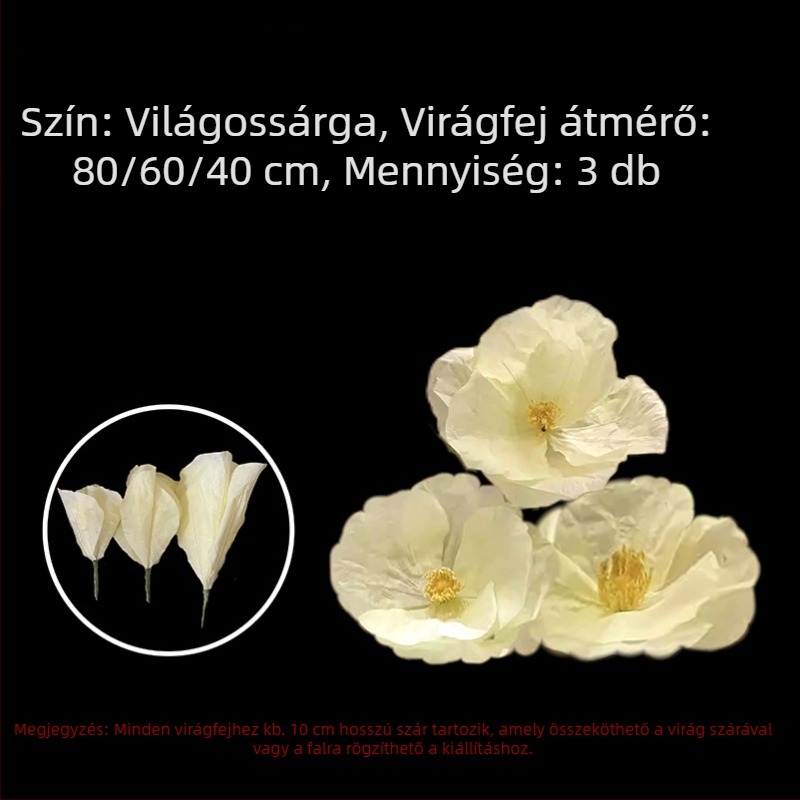 Nagy méretű papírvirág színpadi dekoráció kirakatokhoz és kültéri díszítéshez – művirágok
