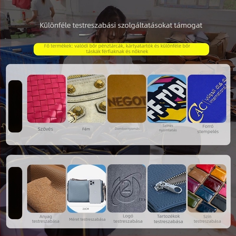 Valódi bőr RFID kártyatartó, kompakt mini pénztárca, ultra vékony, lopás elleni védelem