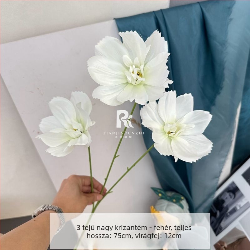 3 fejű Gerbera művirágok esküvői termekhez, vidéki stílusú otthoni dekoráció
