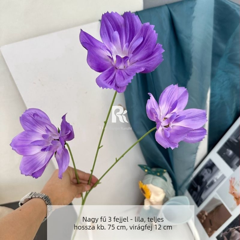 3 fejű Gerbera művirágok esküvői termekhez, vidéki stílusú otthoni dekoráció