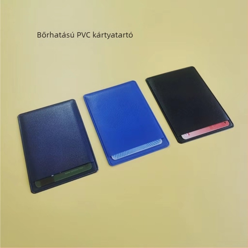 Műbőr textúrájú PVC kártyatartó, szállodai szobakártyákhoz, névjegykártyákhoz és személyazonosító kártyákhoz logónyomtatással