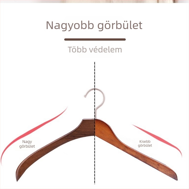 Tömörfa ruhafogas széles vállú, csúszásmentes, varrat nélküli