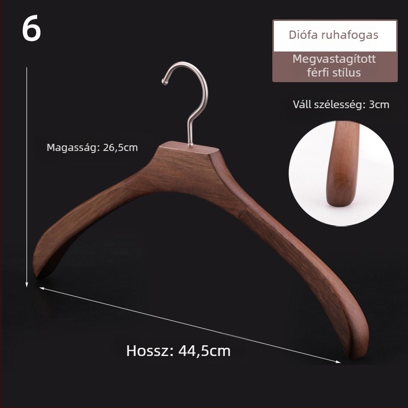 Tömörfa ruhafogas széles vállú, csúszásmentes, varrat nélküli