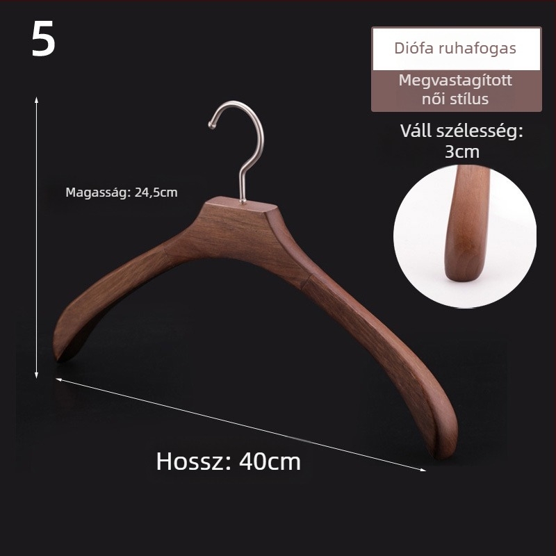 Tömörfa ruhafogas széles vállú, csúszásmentes, varrat nélküli