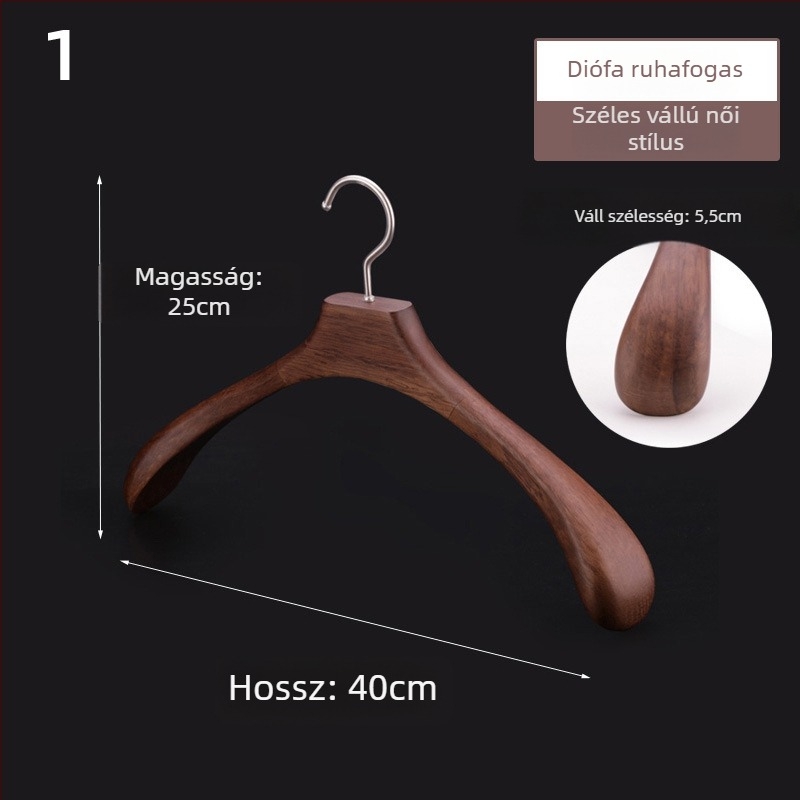 Tömörfa ruhafogas széles vállú, csúszásmentes, varrat nélküli