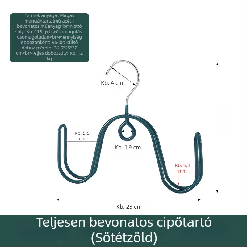 Rozsdamentes acélból készült cipőakasztó balkonra, szélálló és multifunkcionális szárítórács