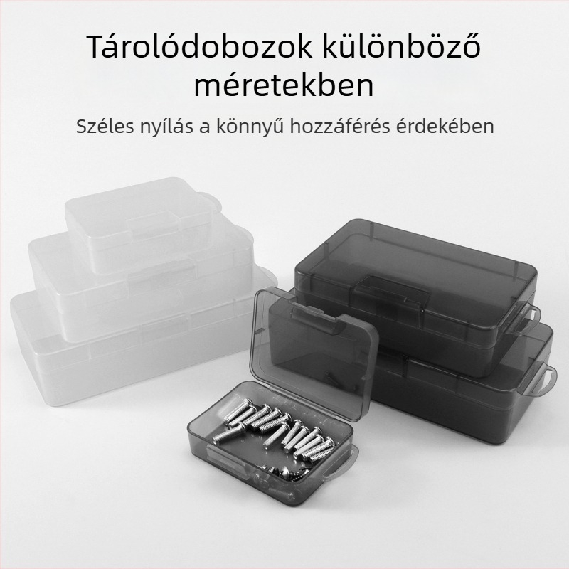 Vastag, átlátszó műanyag tárolódoboz, nagy kapacitású, játékok és apró alkatrészek tárolására, rendező doboz szerszámokhoz és alkatrészekhez