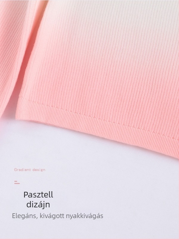 Gyerekek tánc pulóverkabát gradient színnel, meleg, hosszú ujjú őszi–téli gyakorló felső