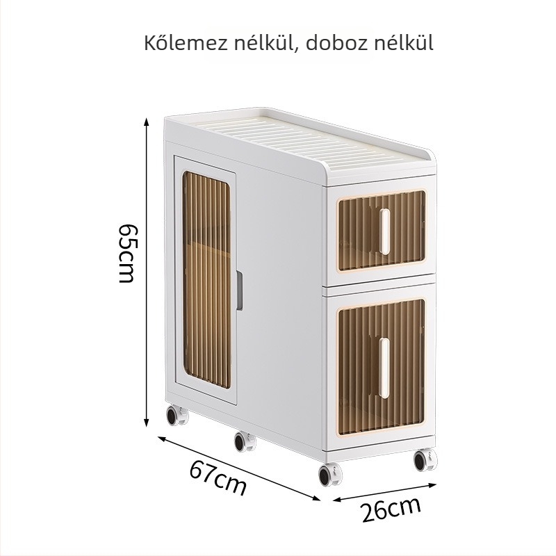 Kerekekkel felszerelt, multifunkcionális háztartási tároló szekrény nappaliba, hálószobába és irodába