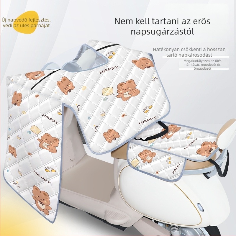 Szélálló pléd elektromos járműhöz, nyári köpeny-stílusú takaró, napvédelem, beépített üléspárna, minden évszakra alkalmas esővédő takaró
