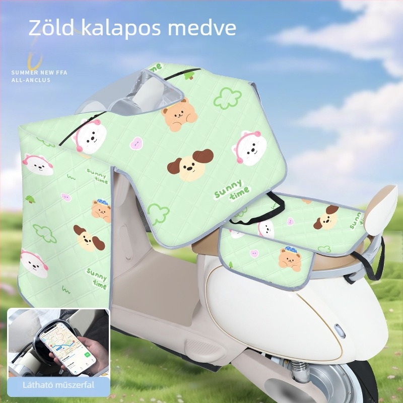 Szélálló pléd elektromos járműhöz, nyári köpeny-stílusú takaró, napvédelem, beépített üléspárna, minden évszakra alkalmas esővédő takaró