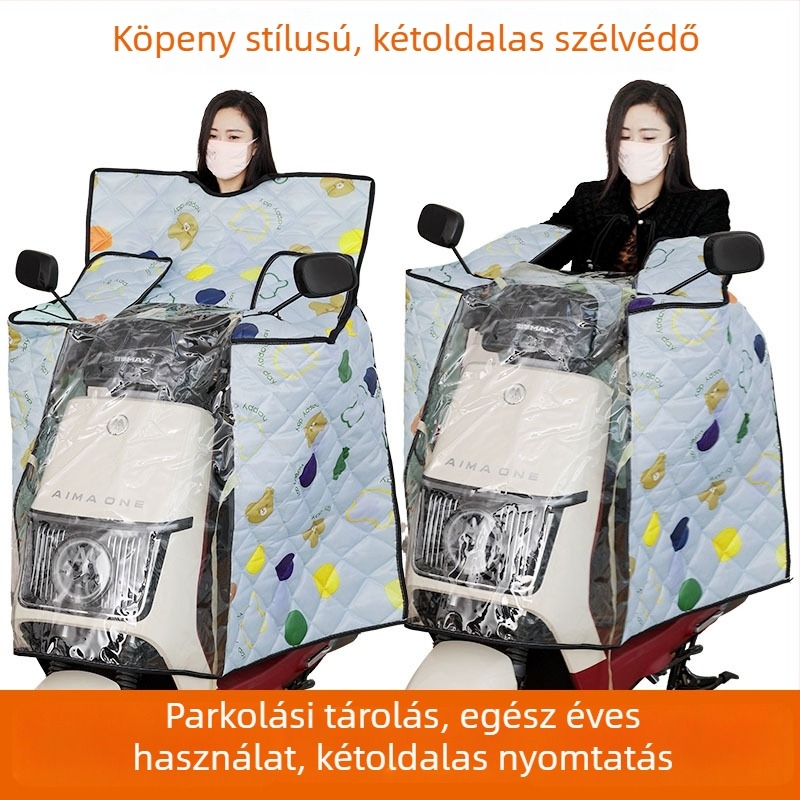 Kétfunkciós szélvédővédő elektromos járművekhez és motorkerékpárokhoz, vízálló nyári árnyékoló, nagy méret, vékony