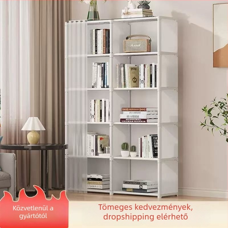 Padlón álló tároló polc otthoni használatra, többszintes nappali tároló és könyvespolc
