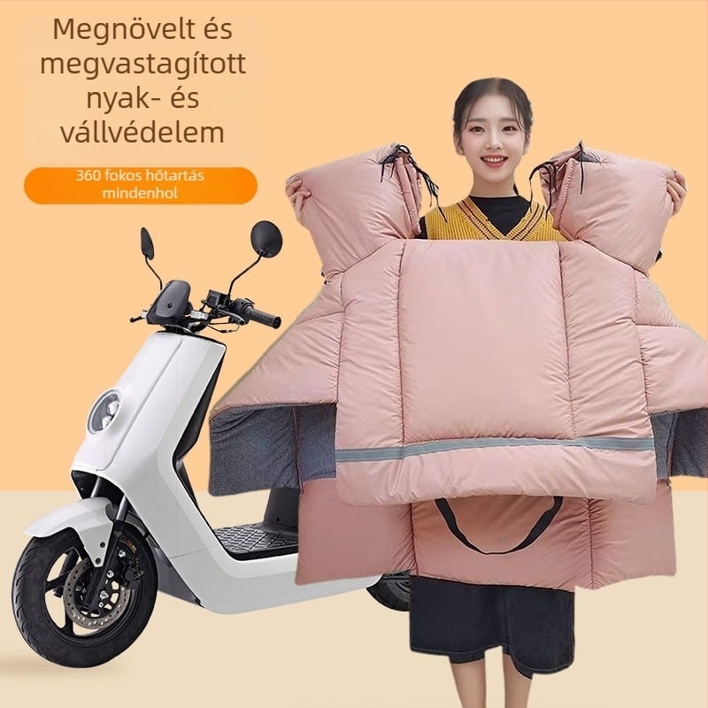 Elektromos kerékpárhoz készült téli fleece-borítás, vízálló és széltől védő, melegen tartó