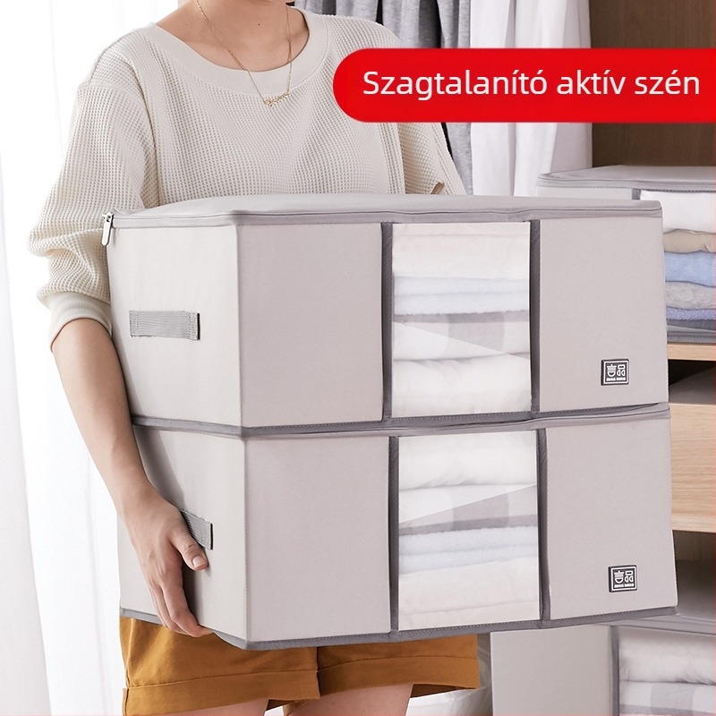 Összecsukható tároló doboz bambuszszénnel, nedvességálló