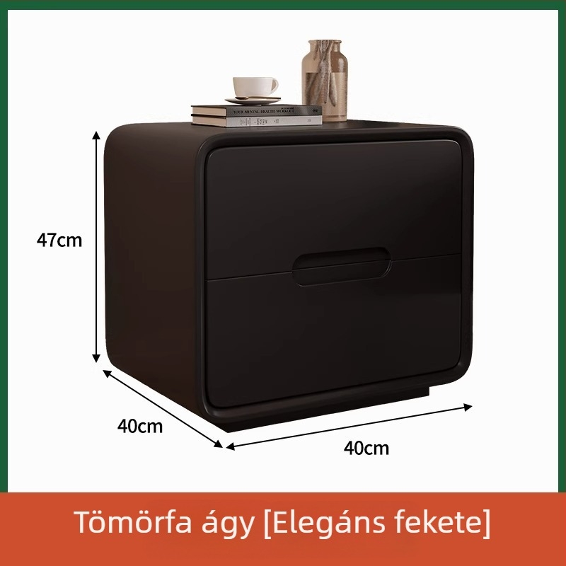 Masszív faból készült éjjeliszekrény természetes stílusban, minimalistikus modern dizájn a hálószobába, kompakt tároló.