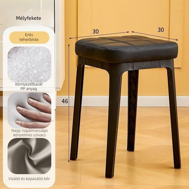 Modern kárpitozott taburet puha párnázással, otthoni használatra, ideális nappaliba és hálószobába, elegáns megjelenés és helytakarékos tárolás