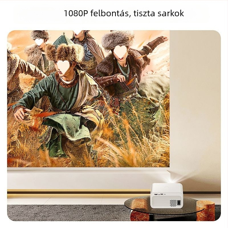 2025-ös új, tiszta képű projektor otthonra – hálószoba és otthoni mozi, Wi‑Fi, telefonképernyő tükrözés, 5G kollégiumi projektor